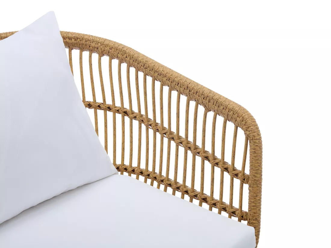 Fauteuil de jardin en résine tressée - Naturel clair - LOUSINI de MYLIA