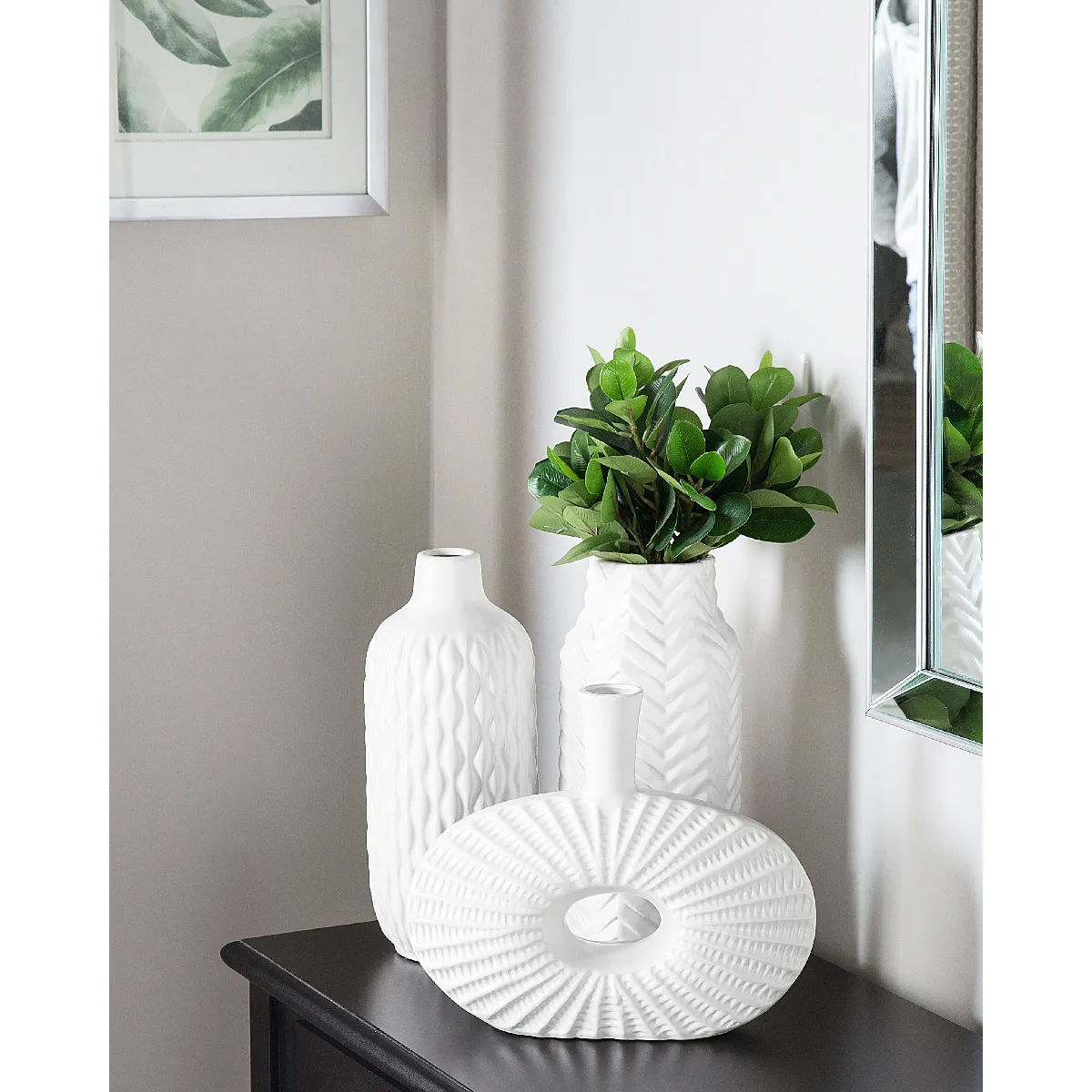 Beliani Vase XANTHOS Blanc