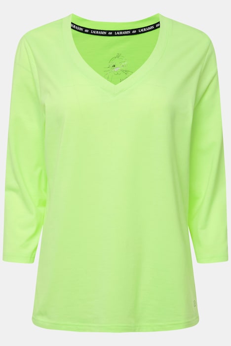 Basic-Shirt, V-Ausschnitt, 3/4-Arm, OEKO-TEX Made in Green
