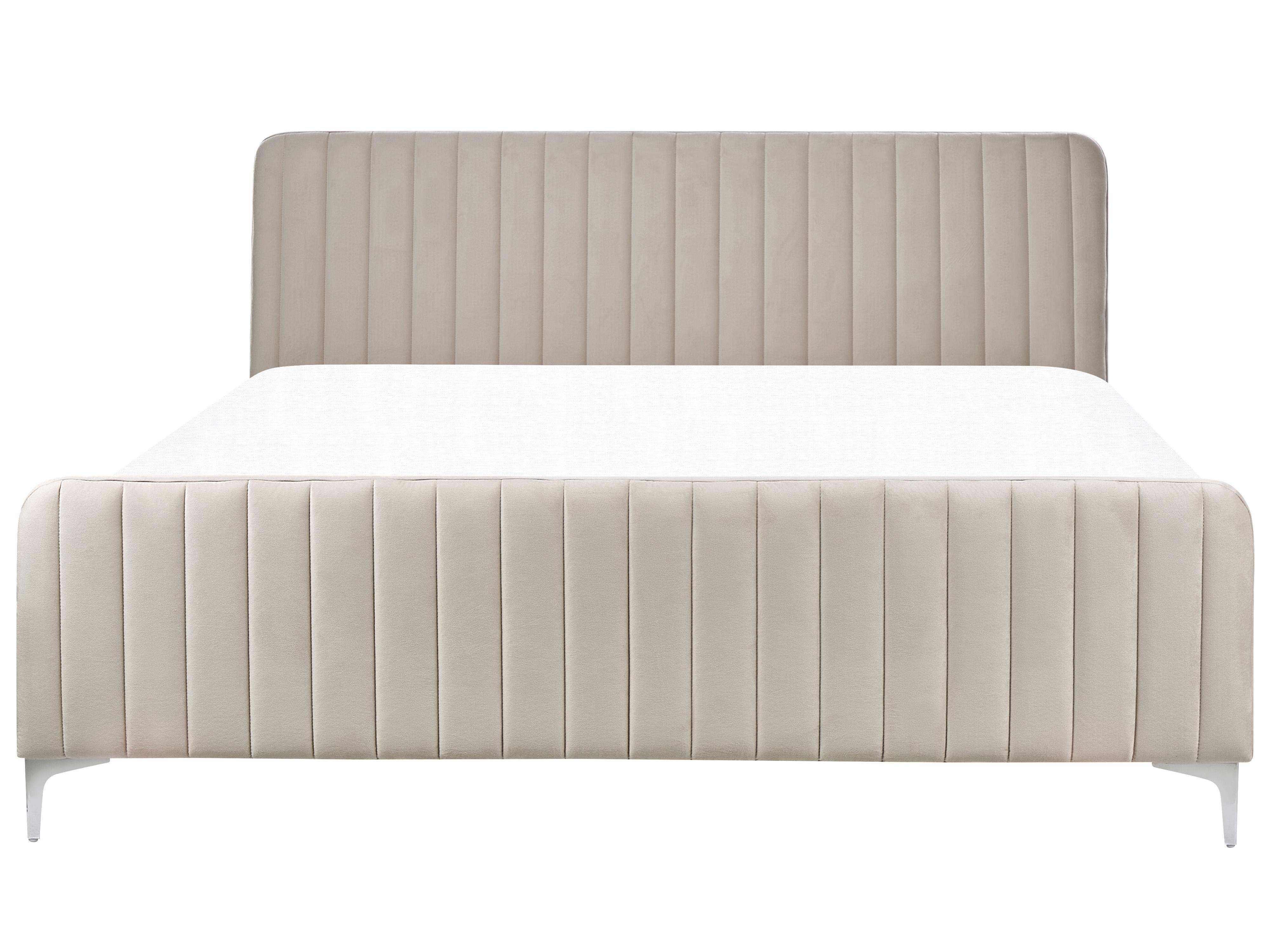 Bed Fluweel LUNAN 180 x 200 cm Taupe