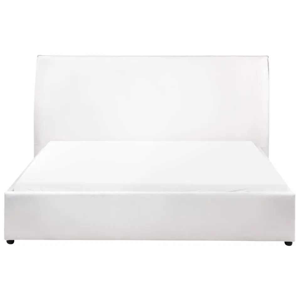 LAVAUR - Tweeperoonsbed - Off-white - 160 x 200 cm - Fluweel