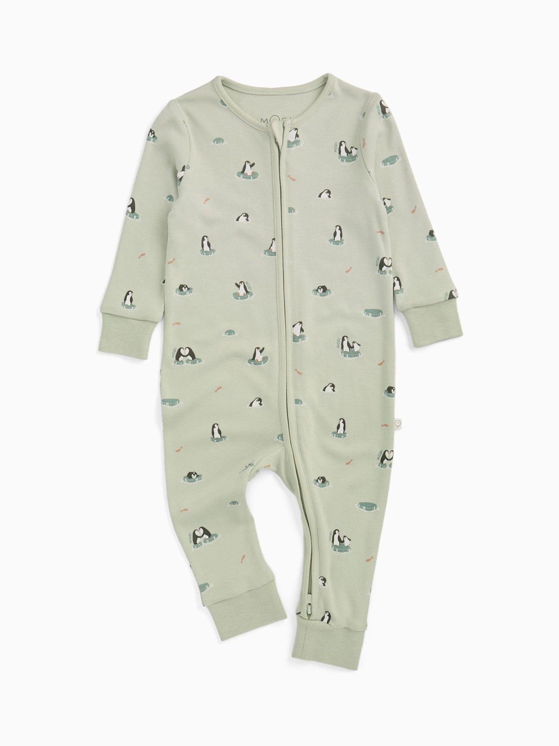Groen - MORI Supersoft Zip Up Sleepsuit
