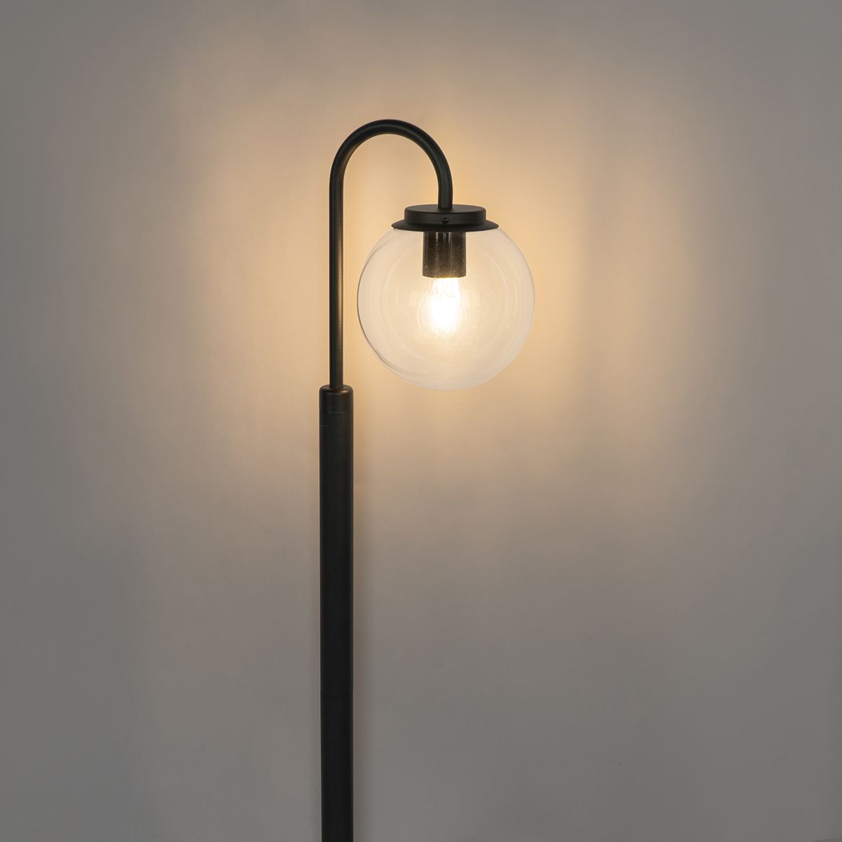 Moderne lantaarn zwart met helder glas 104 cm IP44 - Sfera