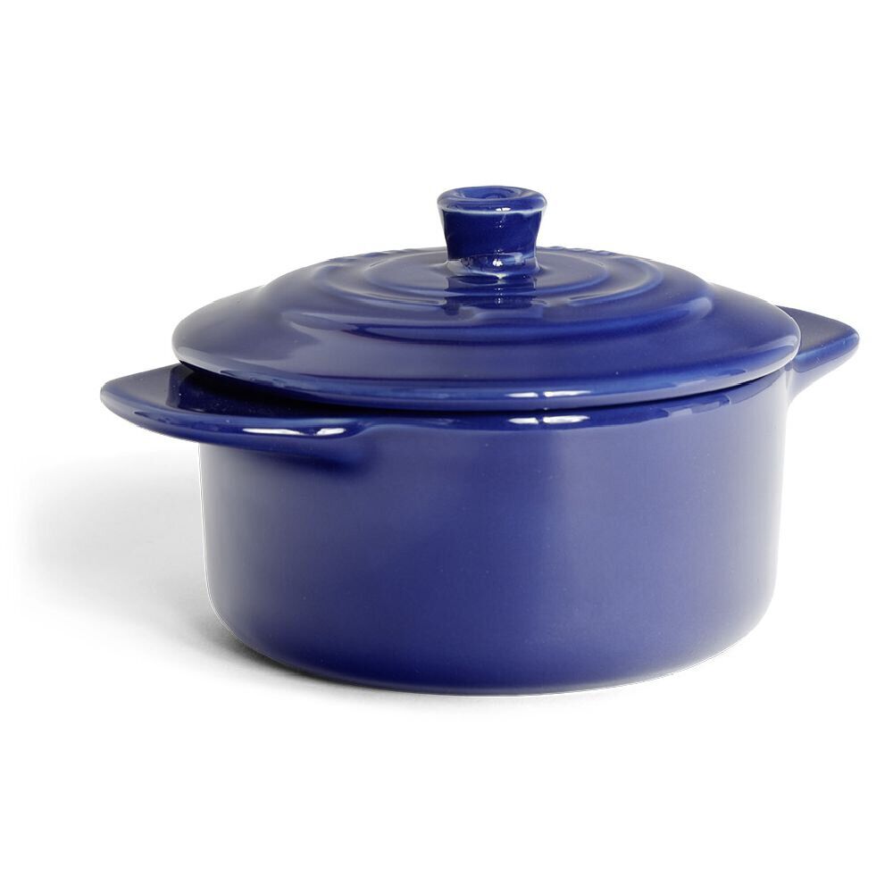 Mini cocotte individuelle en céramique avec couvercle - bleu ou noir