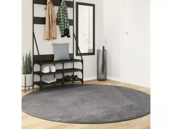 Tapis à poils courts doux et lavable anthracite ø 200 cm