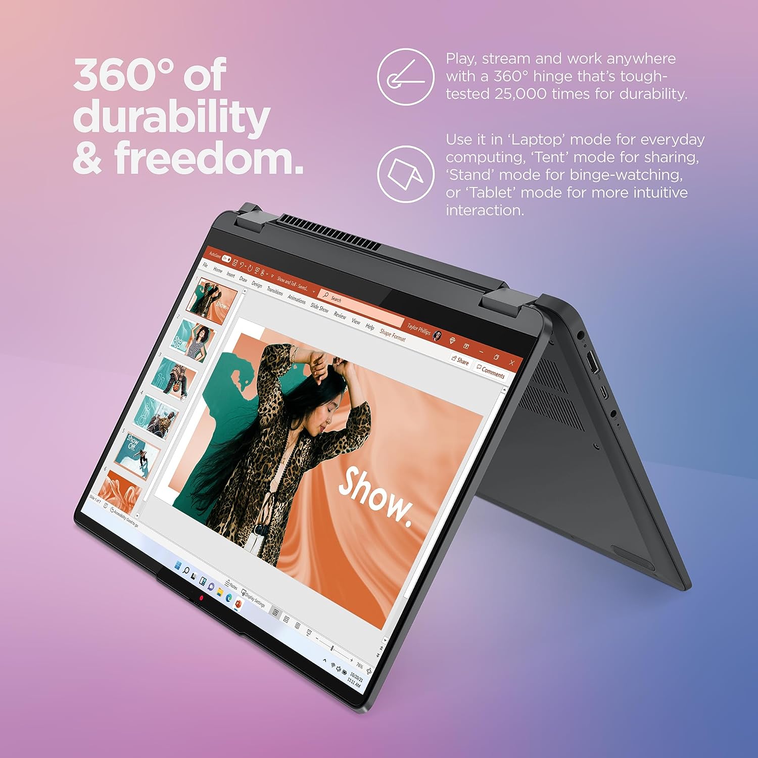 Lenovo IdeaPad Flex 5i - (2023) - Notebook para uso diário - Computador portátil 2 em 1 - Windows 11 - Tela sensível ao toque WUXGA de 14