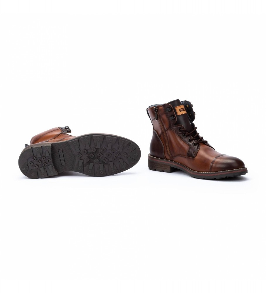 Botas de tornozelo Pikolinos York em couro marrom