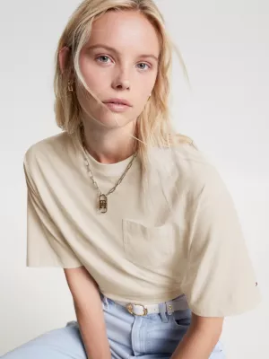 Camiseta de manga curta com modelagem relaxada