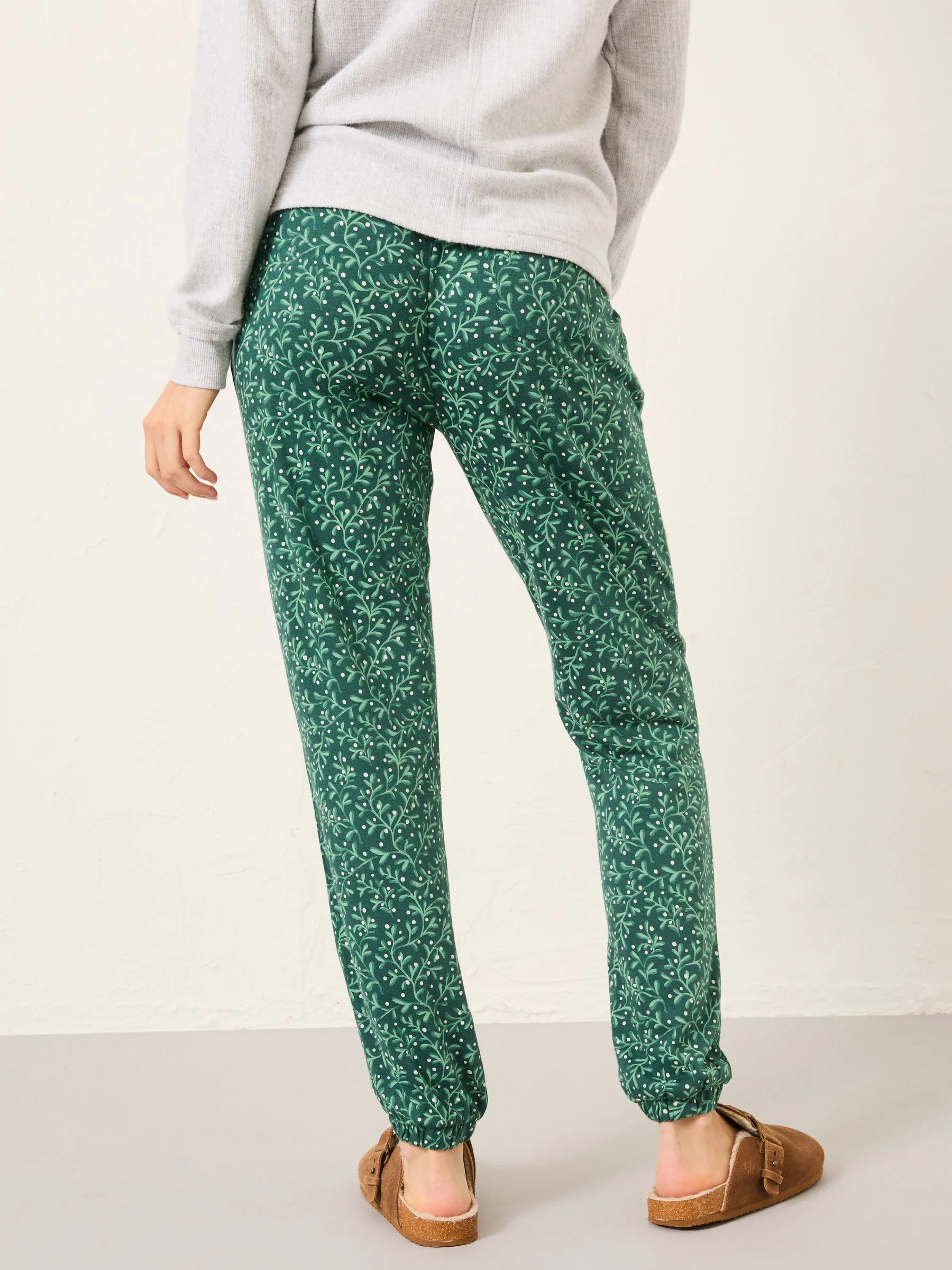 Dark Green Mistletoe - FatFace Jersey Pyjama Bottoms