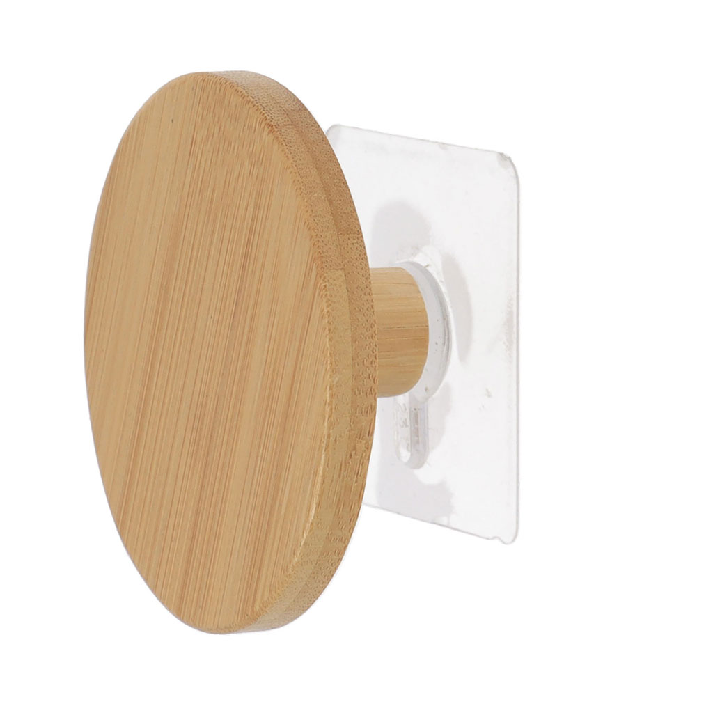Patère murale adhésive bois EASY CHIC D 8.5cm