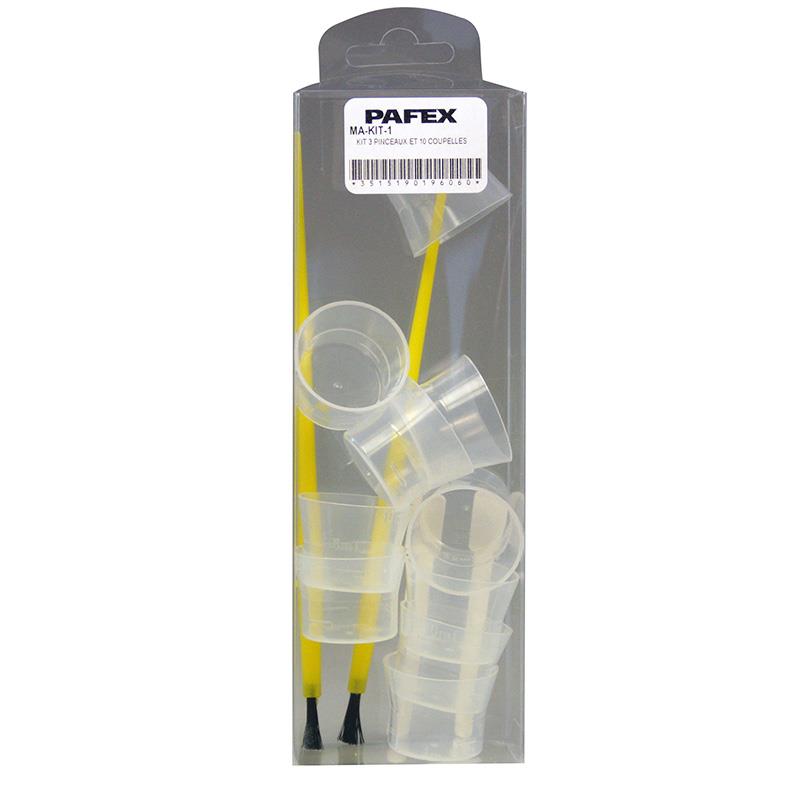 Kit 3 Pinceaux Et 10 Coupelles Pafex