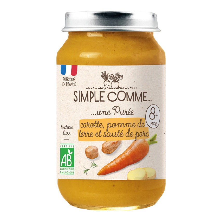 Petit pot carotte, pomme de terre et sauté de porc bio 200 g