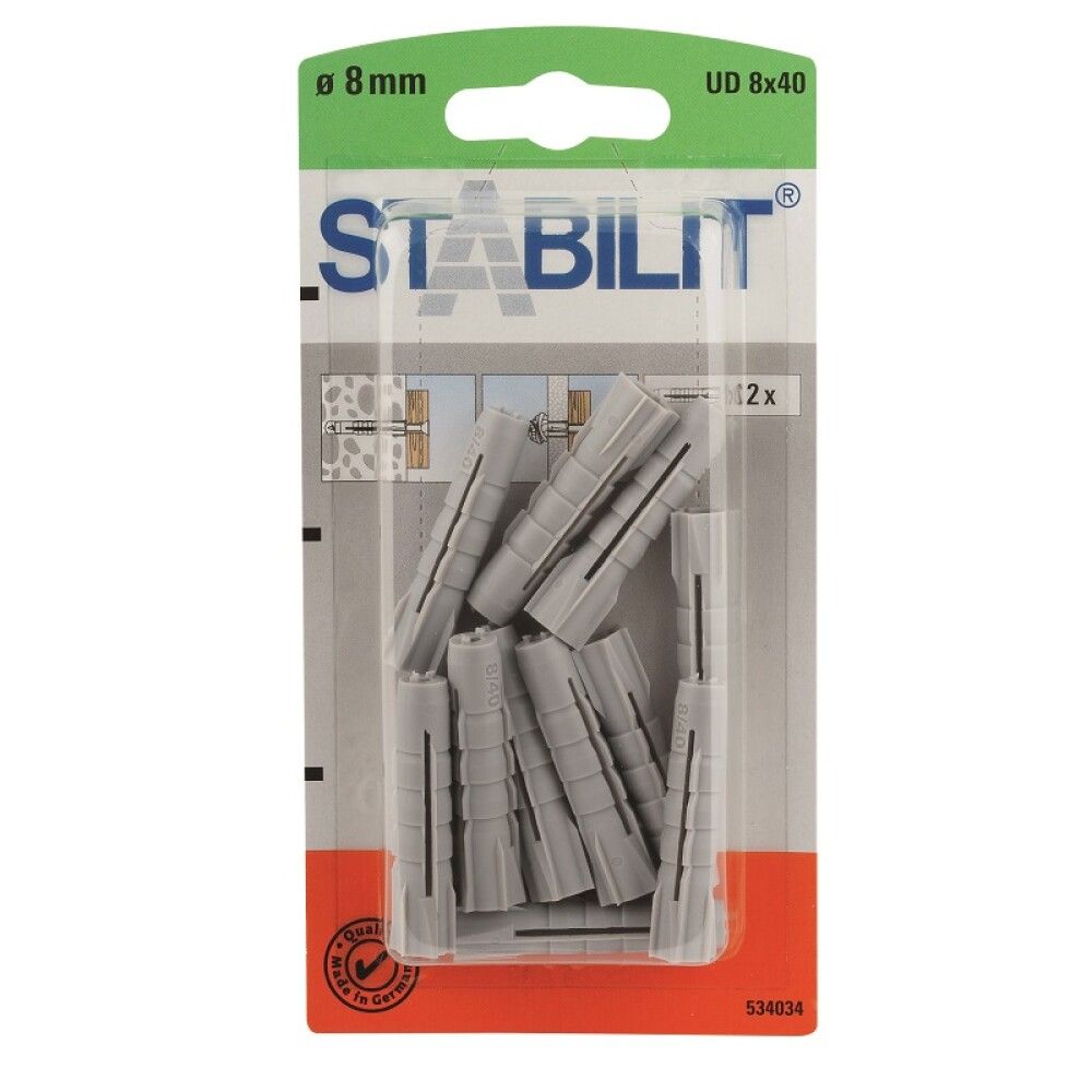 SPIKERPLUGG STABILIT 40X8 MM 12 STK