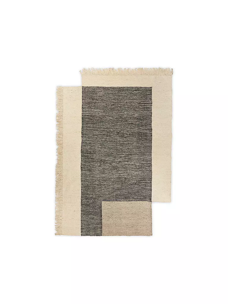 FERM LIVING Teppich COUNTER RUG 200x300 Charcoal Off-white  bunt