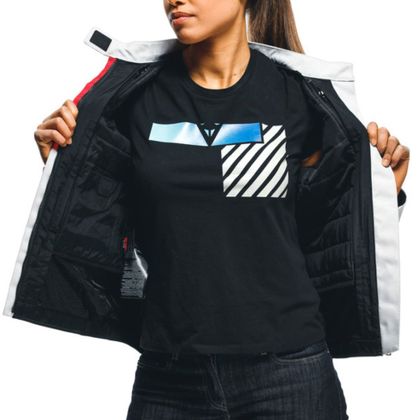 Blouson Dainese RISOLUTA AIR TEX LADY - Gris / Rouge