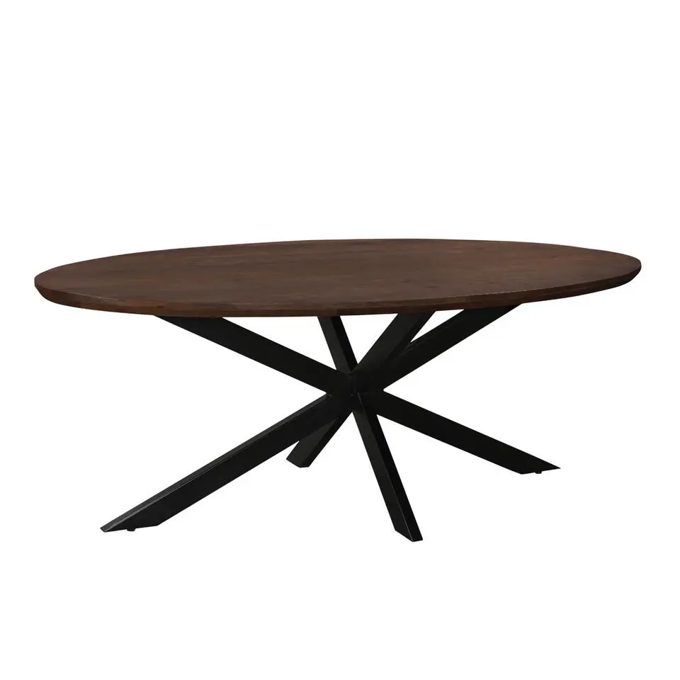 Eettafel Ovaal 240cm - Bruin Mangohout - Matrix-poot - Jesper
