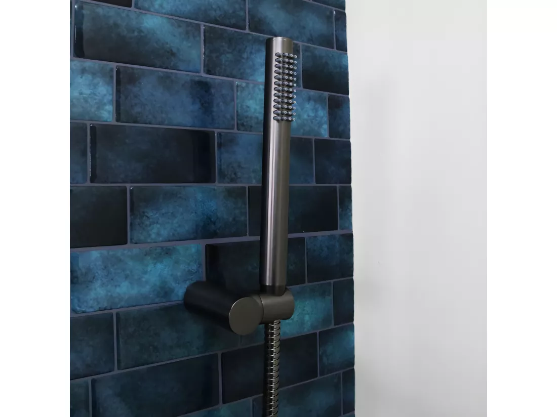 Luisa combiné support de douche 3 pièces gris gun métal - Essebagno