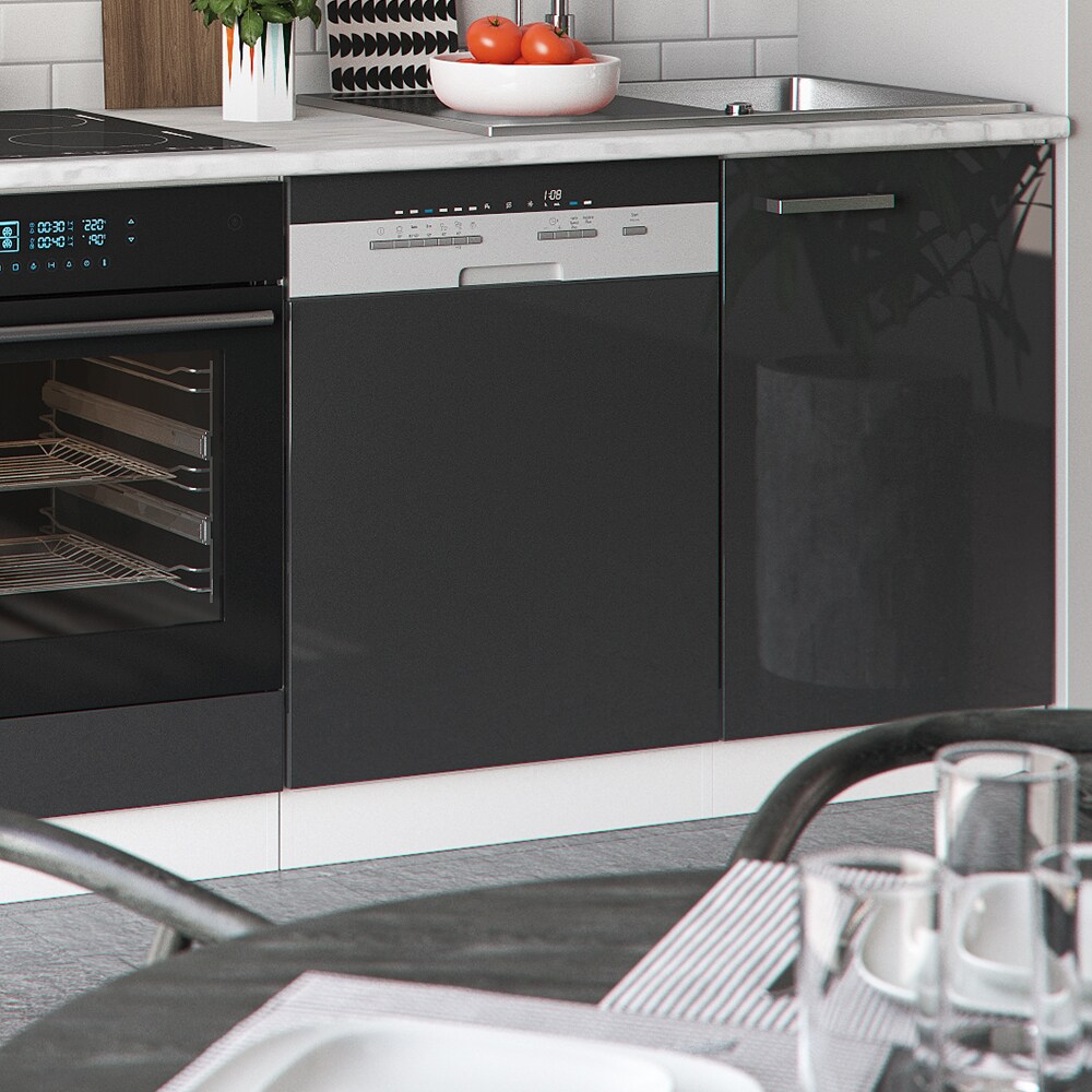 Vicco Küche 270 cm Küchenzeile Küchenblock EinbaukücheAnthrazit Hochglanz