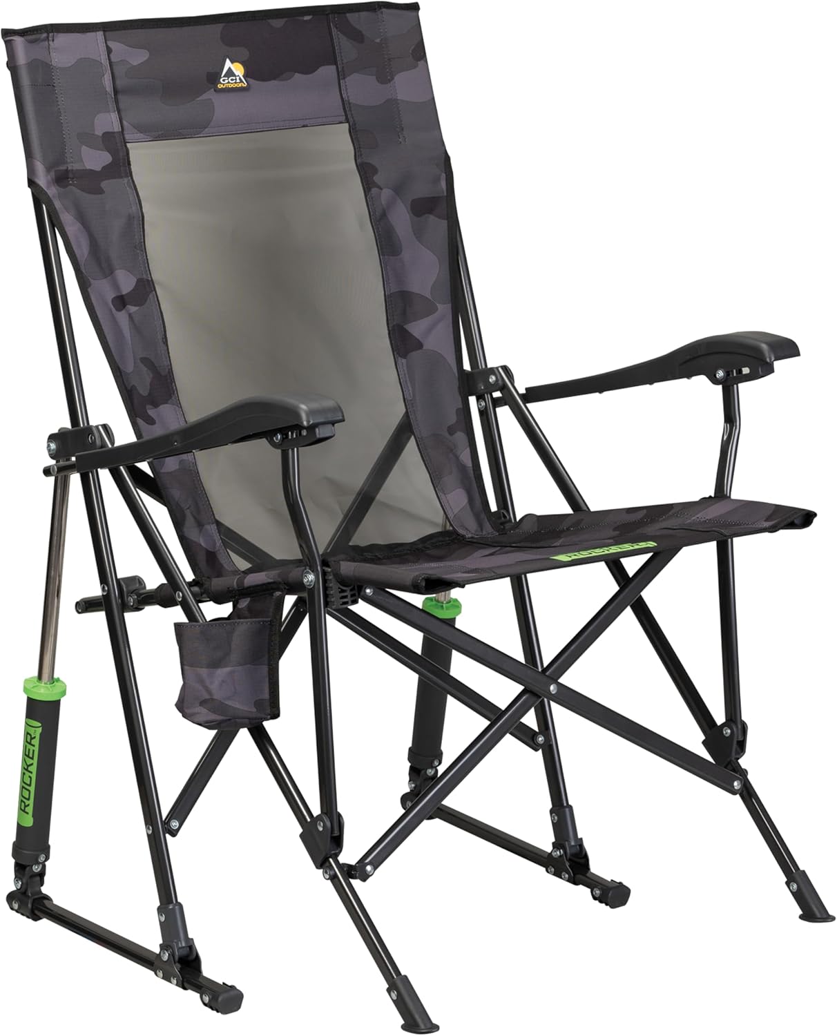 GCI Outdoor Roadtrip Rocker Tragbarer Outdoor-Schaukelstuhl mit Getränkehalter