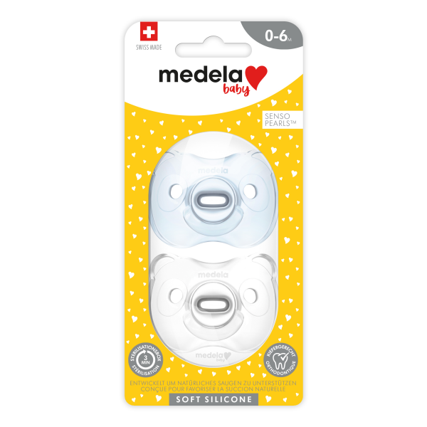 Medela Baby Fopspeen Soft Pink / Transparant 0-6 Mnd 2 Stuks