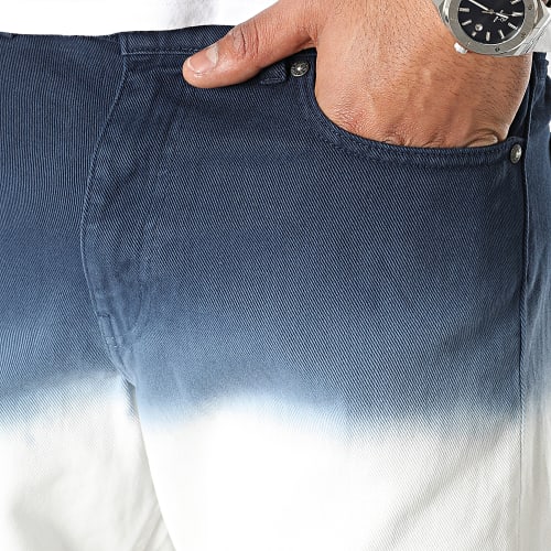 Short Jean Chris Fade Bleu Marine Blanc