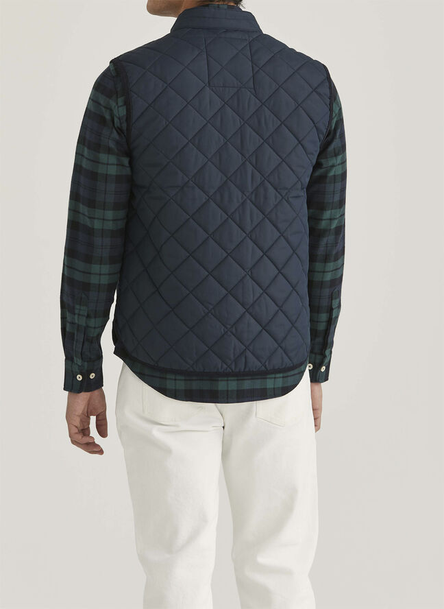 Morris Stockholm Trenton Quilted Vest Old blue