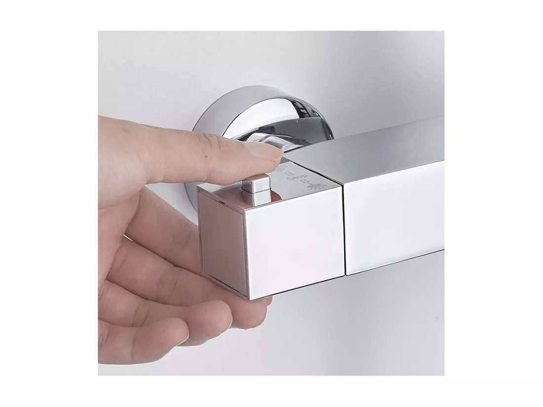 Système de Douche Carré Colonne de Douche avec Mitigeur Colonne de Douche Thermostatique Système de Douche Corps en Laiton