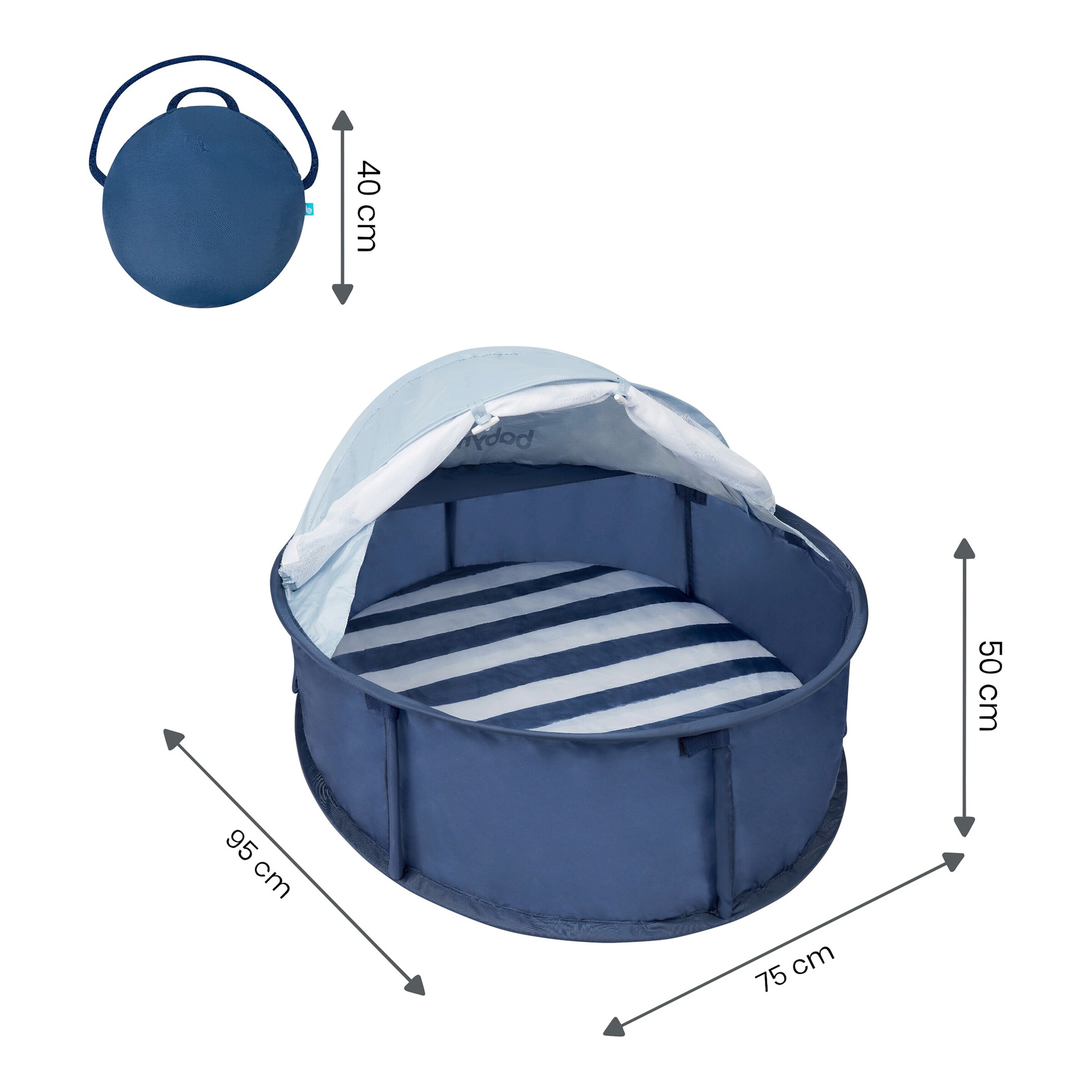 Babymoov Strandmuschel & Reisebett Babyni 2in1 mit UV-Schutz 50+