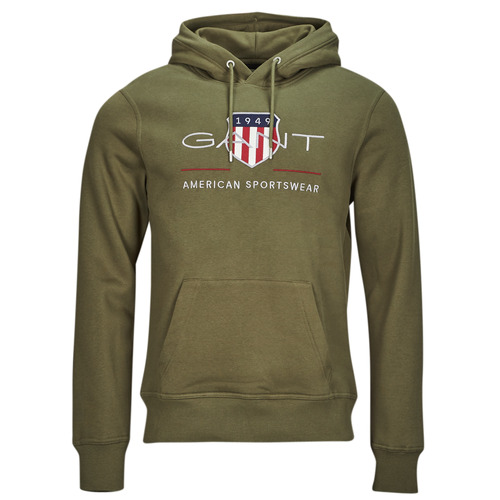 Gant - REG ARCHIVE SHIELD HOODIE - Kaki