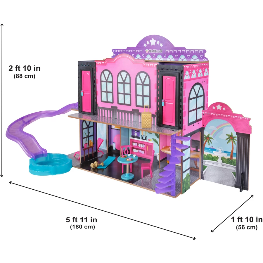 Kidkraft® Puppenhaus 2-in-1 Hotel und Waterslide
