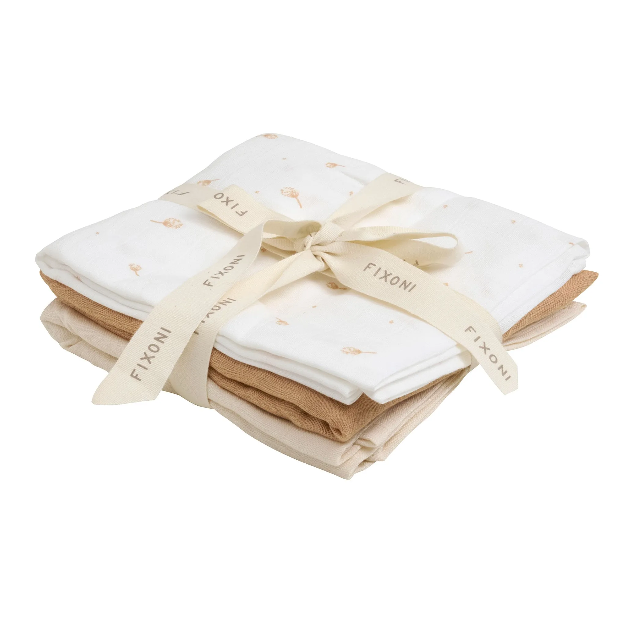 Fixoni Trio Mousselines - Motif  Caramel  Beige