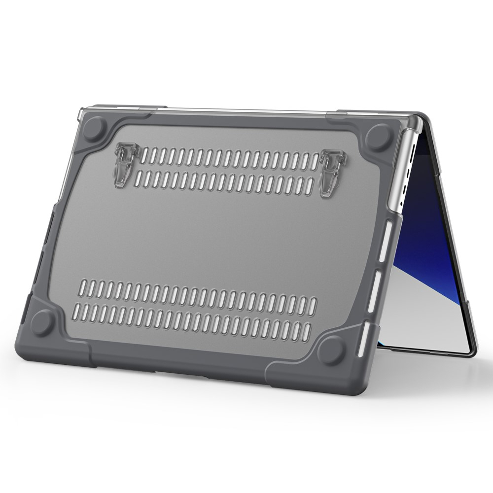 MacBook Pro 14'' (2025/2024/2023/2021) Hard Case Hülle Schutzabdeckung Stossschutz mit Standfuss - Grau