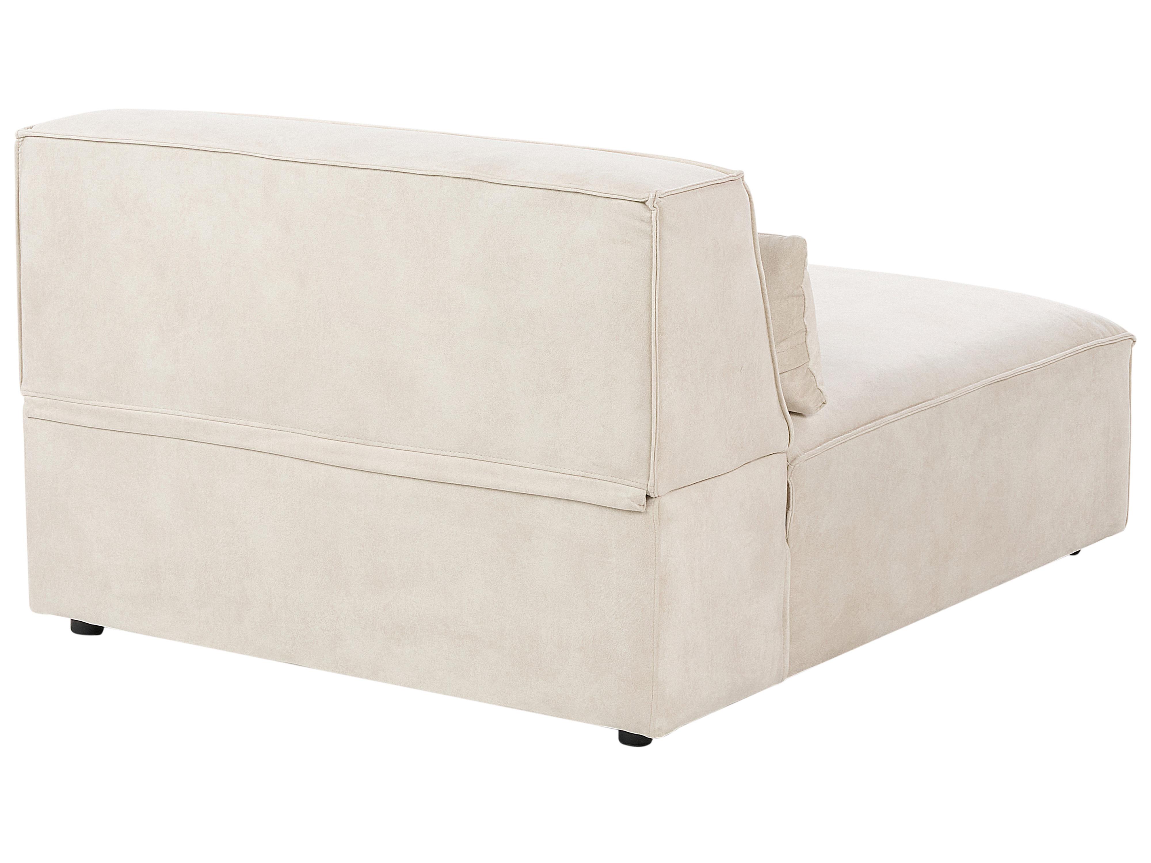 Modulaire hoekbank 3-zits HELLNAR Fluweel Lichtbeige linkszijdig