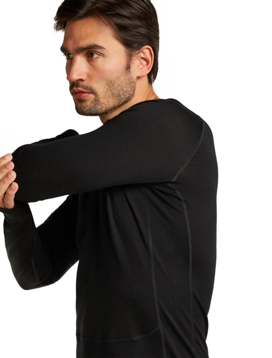 Icebreaker M Mer 200 Zoneknit Ls Crewe Black