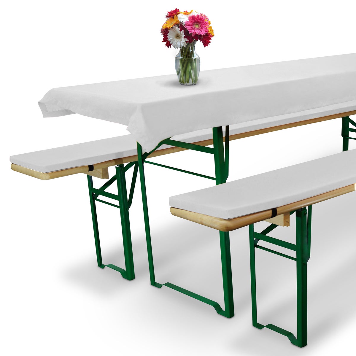 Beautissu Comfort XS Bierbankkussen 70cm Wit (3-delige set)