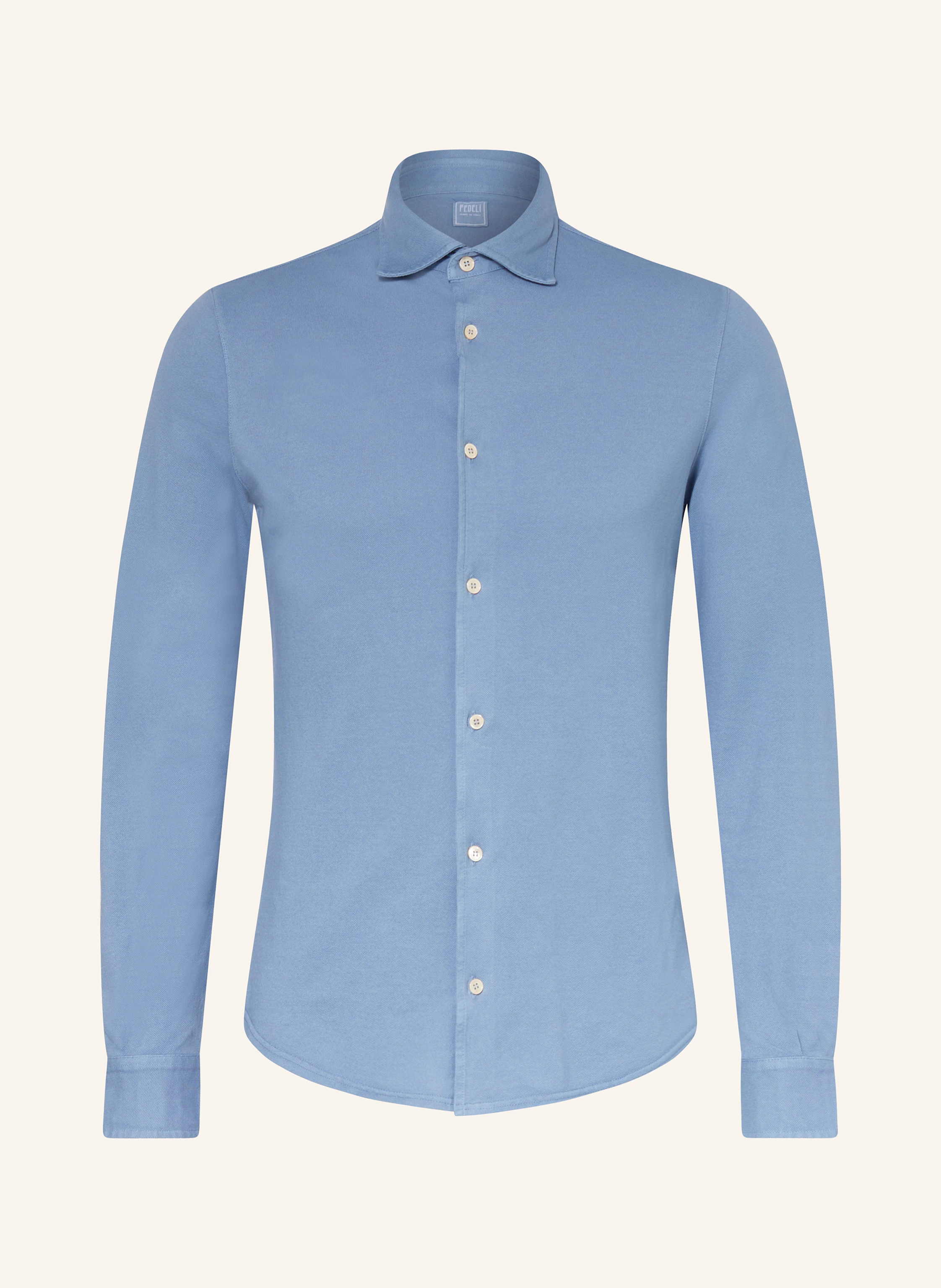 FEDELI Piqué-Hemd Custom Fit