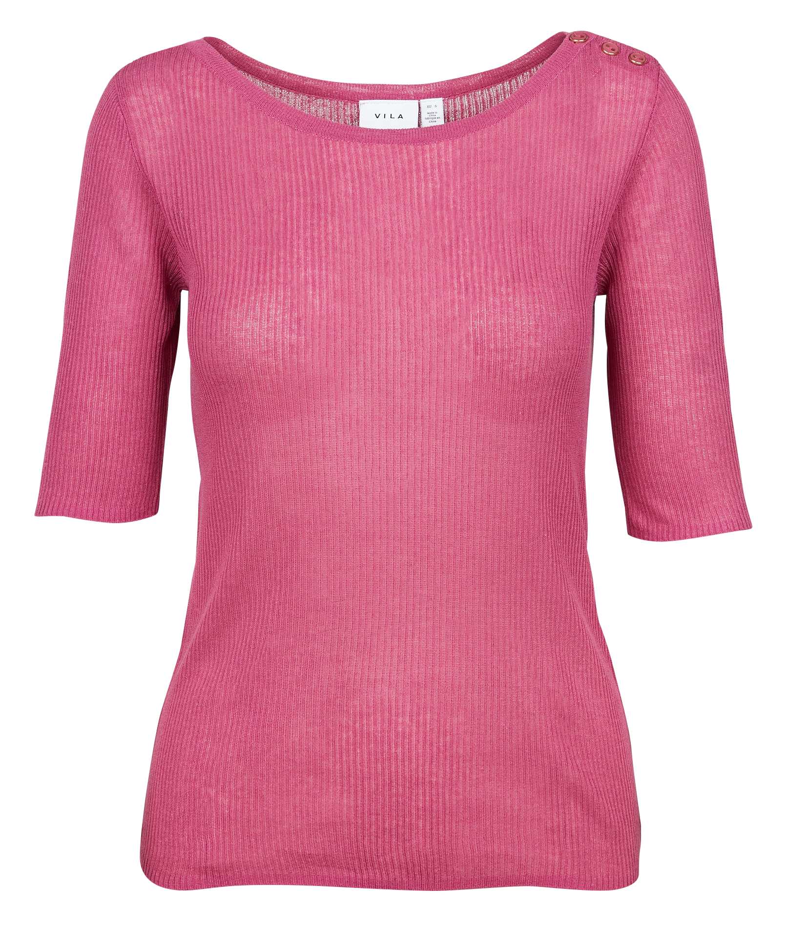 WOLA - Pull col rond en maille fine | Rose