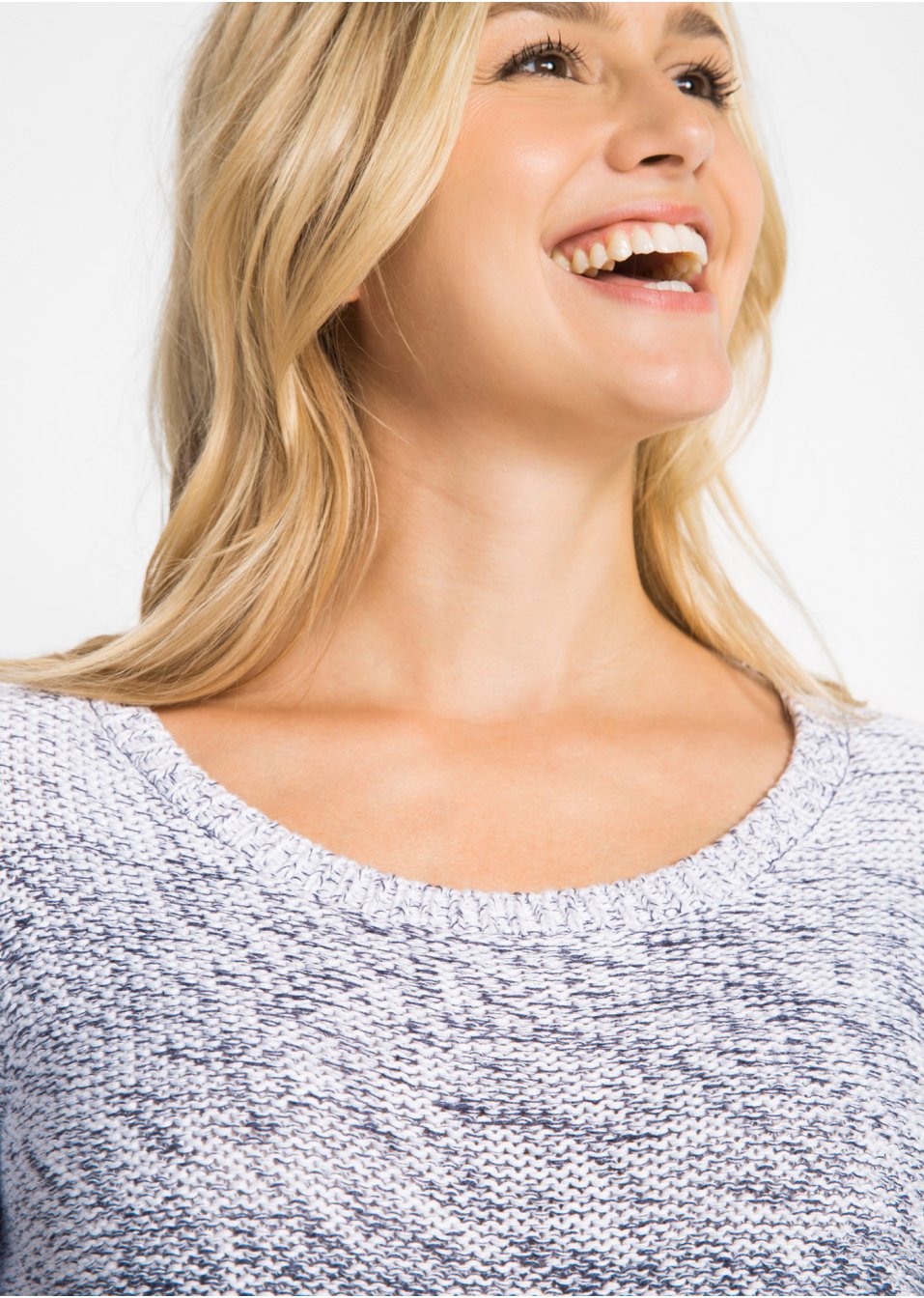 Pull col rond avec dégradé de couleur, manches longues