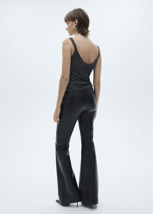 MANGO Lurex knitted top Black