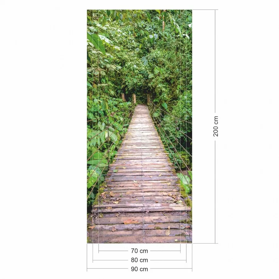 Nikima Türbild TB-07 selbstklebendes Türbild – Hängebrücke  Klebefolie bunt