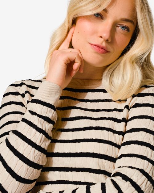 pull en maille femme Louisa blanc/noir