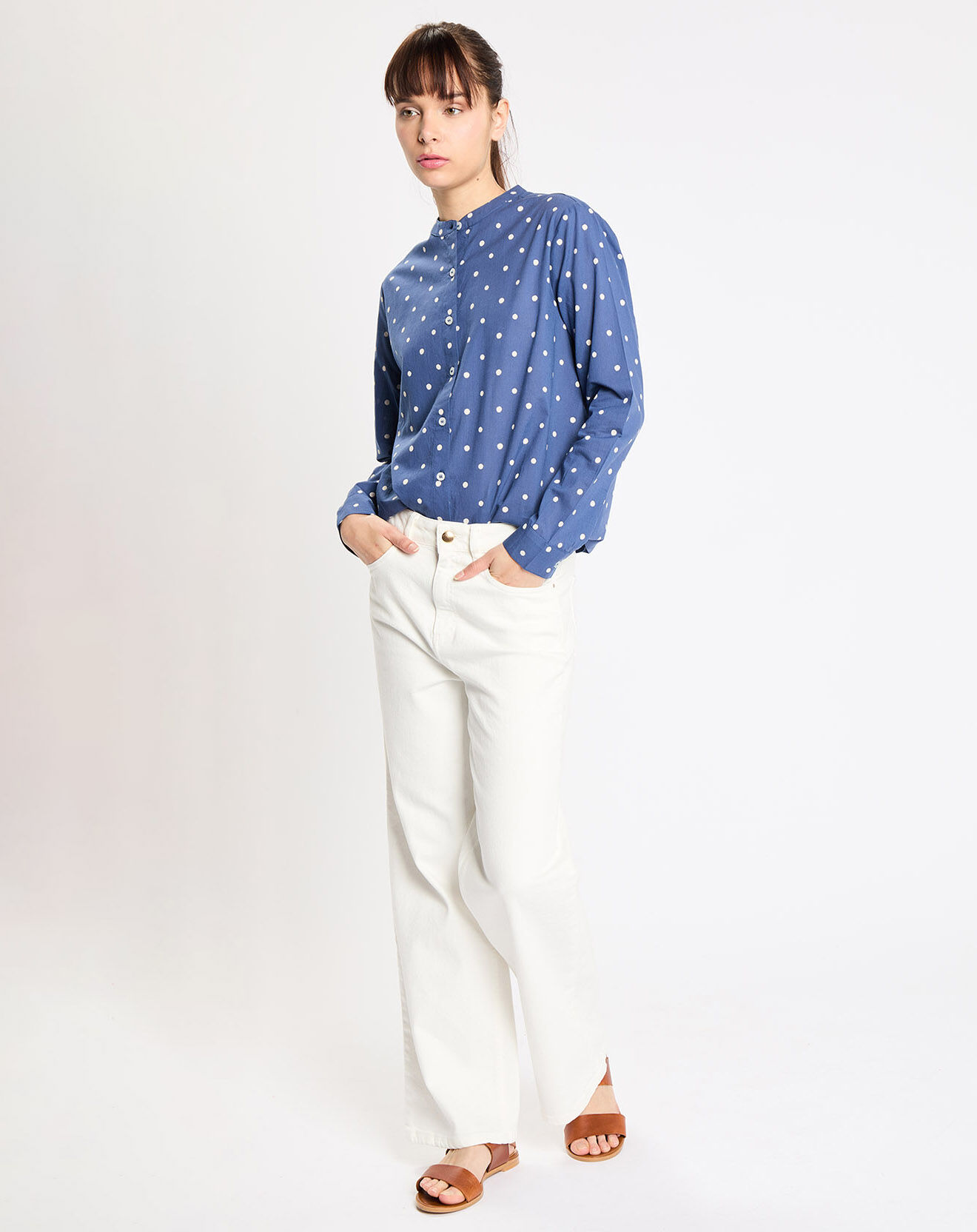 Jodhpur Chemise Radja indigo bleu/écru