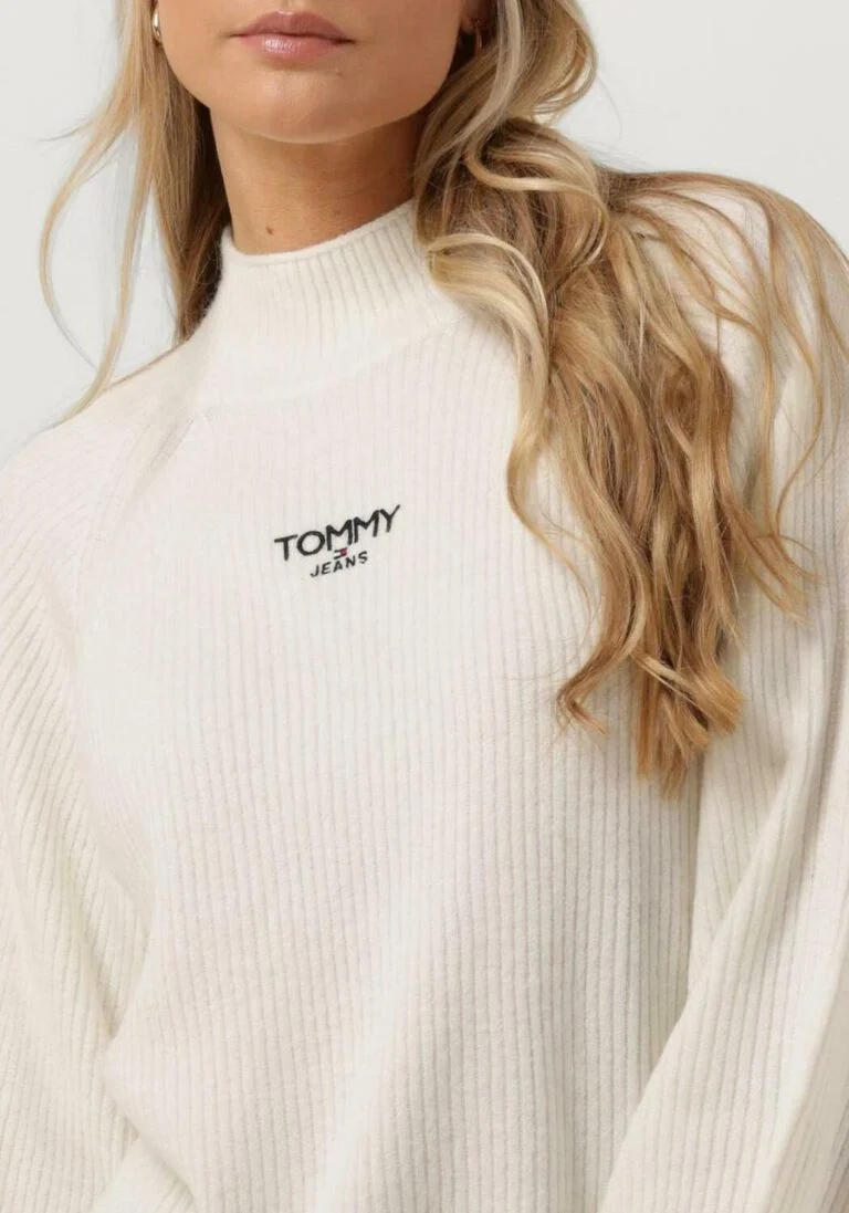 TOMMY JEANS ecru tommy jeans coltrui tjw rlx turtleneck lofty sweater