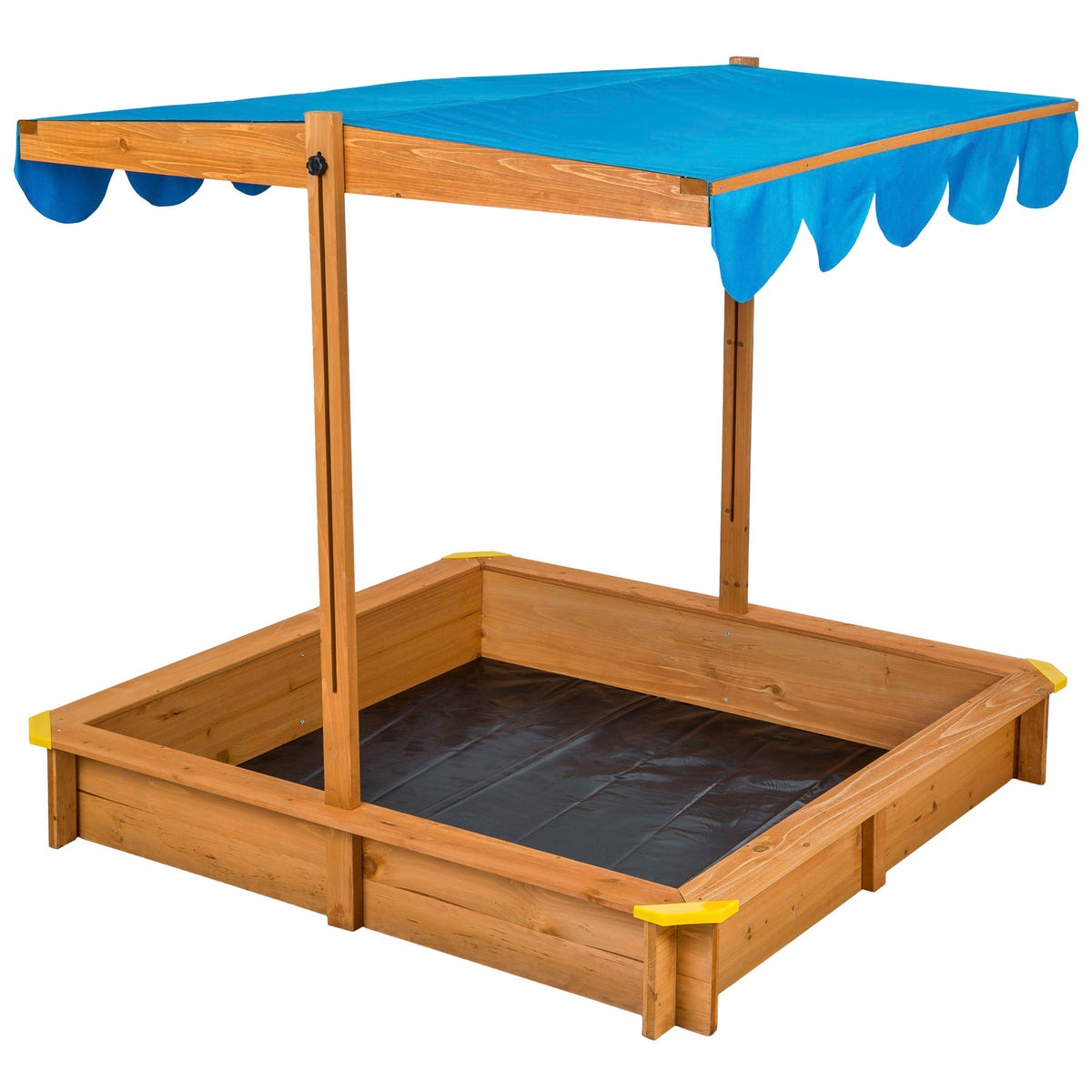 tectake Emilia zandbak 120 x 120 x 120 cm van hout met verstelbaar dak