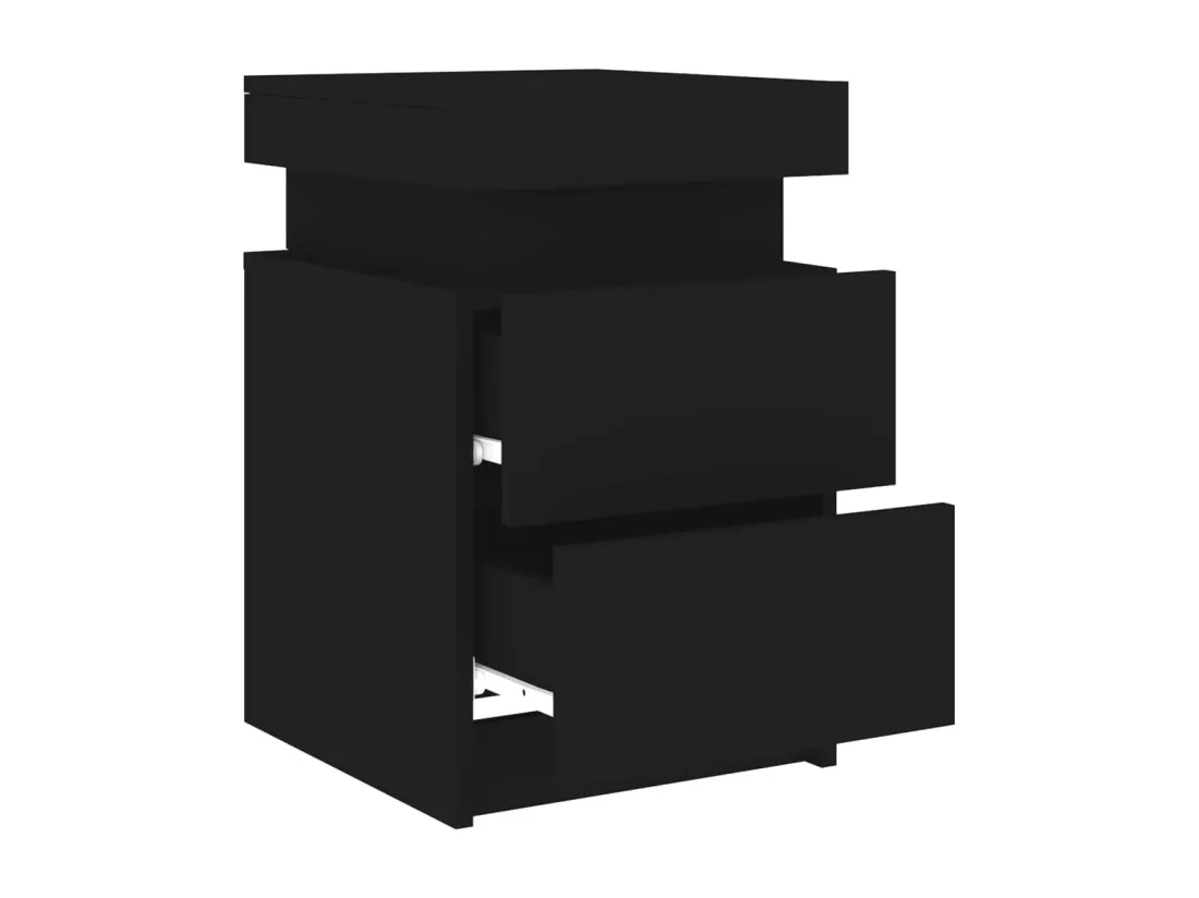 Table de chevet avec lumières LED noir 35x39x55 cm