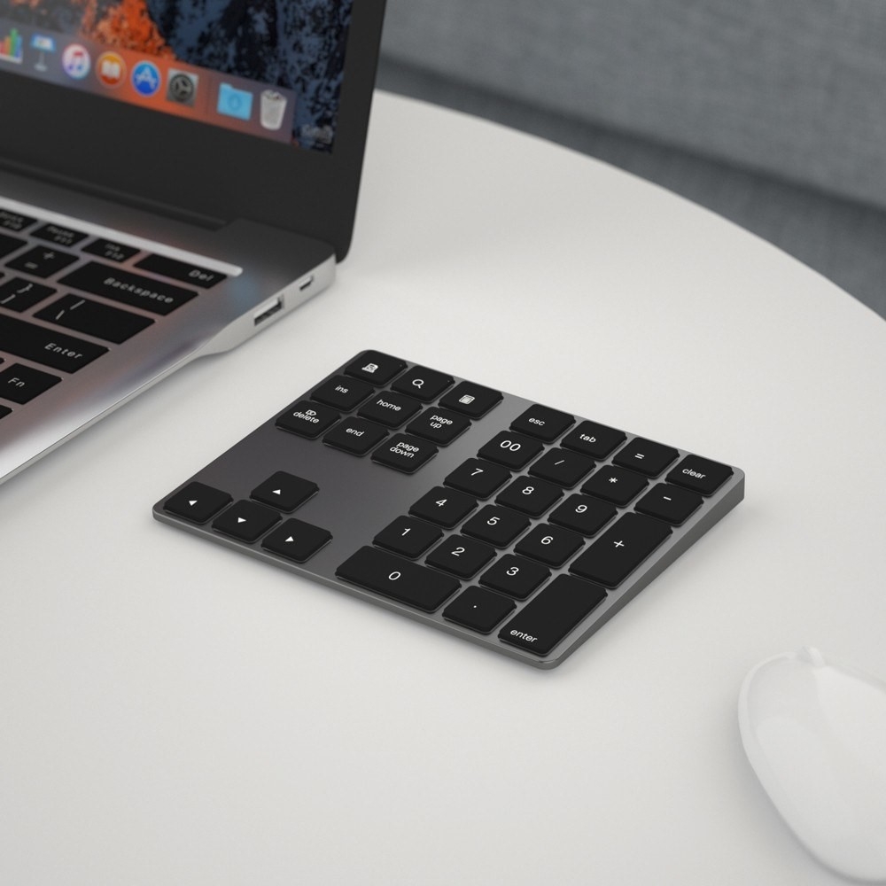 Aluminium Bluetooth Tastatur Keypad Zahlenblock 34-Tasten (Windows/iOS/Android) - Schwarz