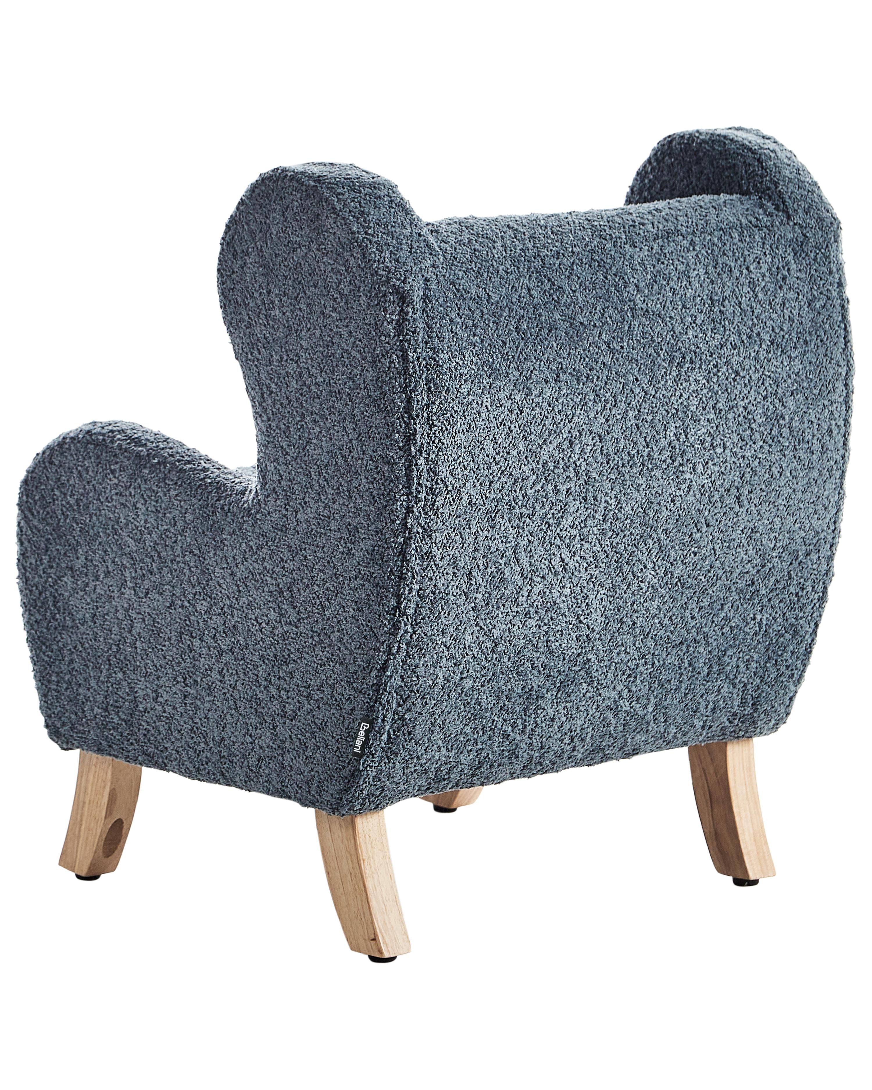 Kinderfauteuil FARUM Bouclé Donkerblauw
