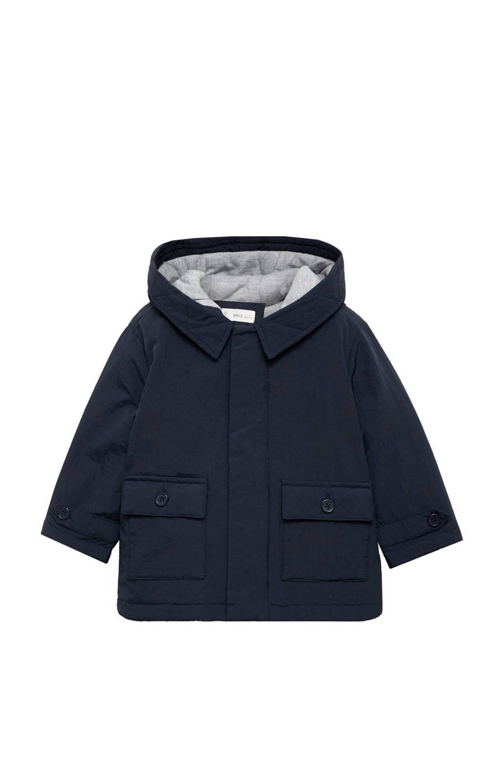 Mango Kids gewatteerde winterjas donkerblauw