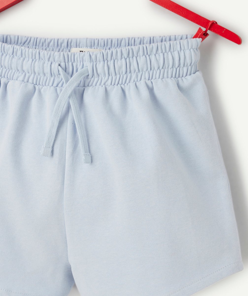 short fille en coton bio bleu ciel