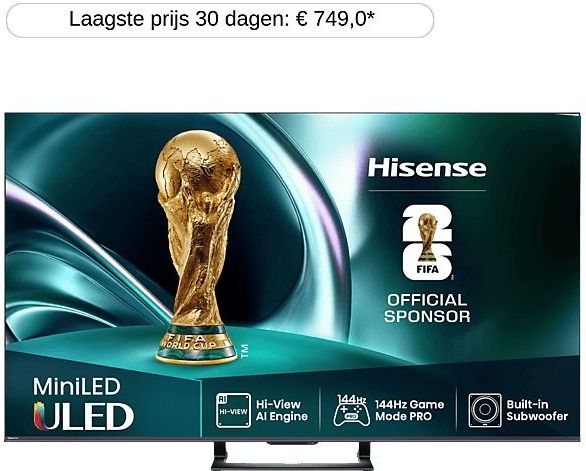 Hisense - 55U72Q - LED-TV - Zwart - Mini-LED - 4K